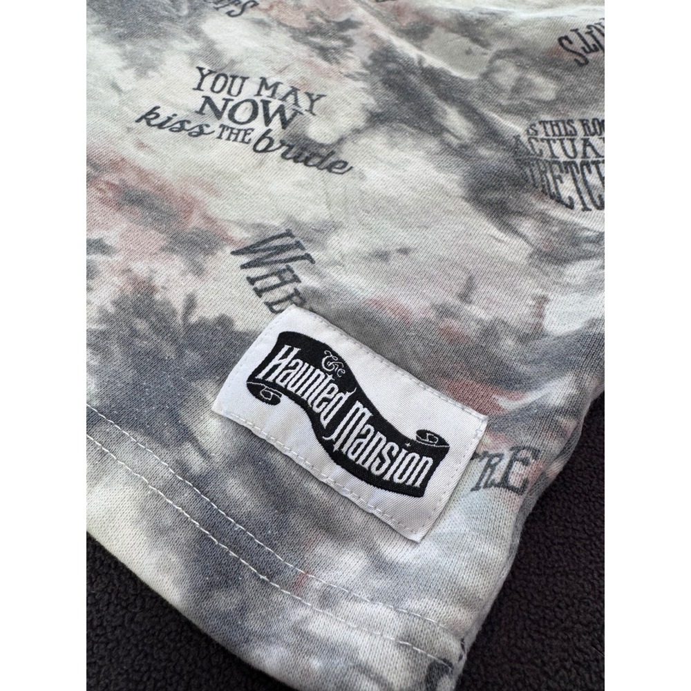 Disney Parks Haunted Mansion Tie Dye Lounge Shorts Grey Red Size Large